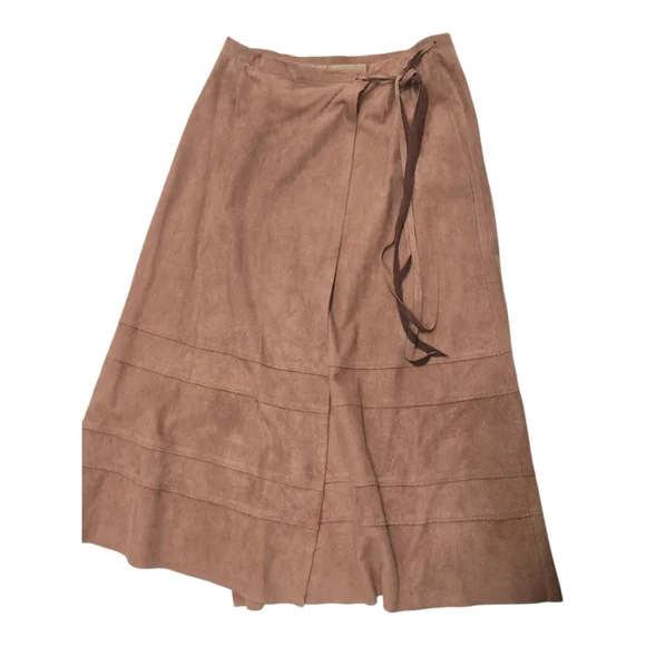 Char & SherDesigns Santa Fe USA Vintage Suede Wrap Around Skirt SZ 8